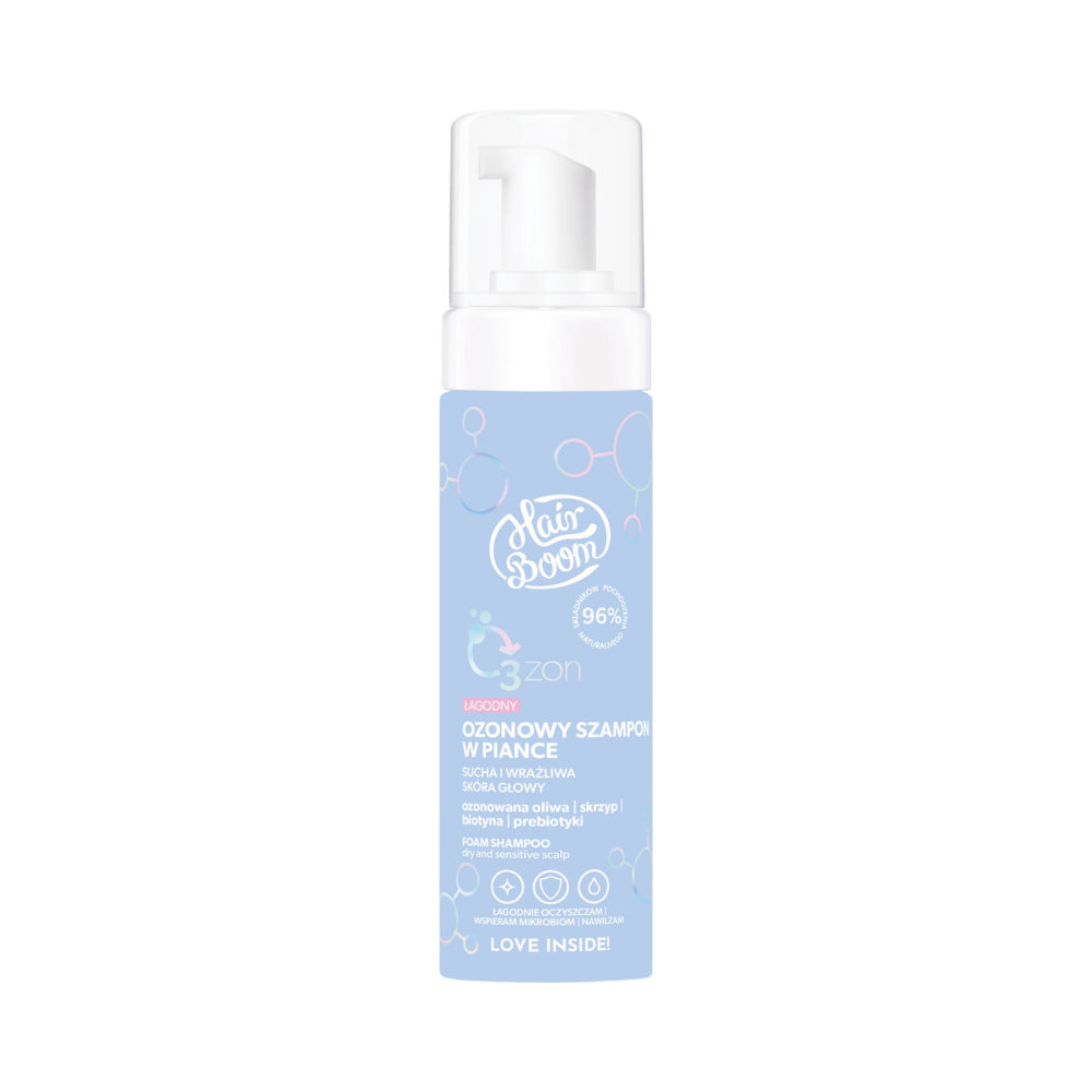 Bielenda HairBoom Łagodny ozonowy szampon w piance, 200ml