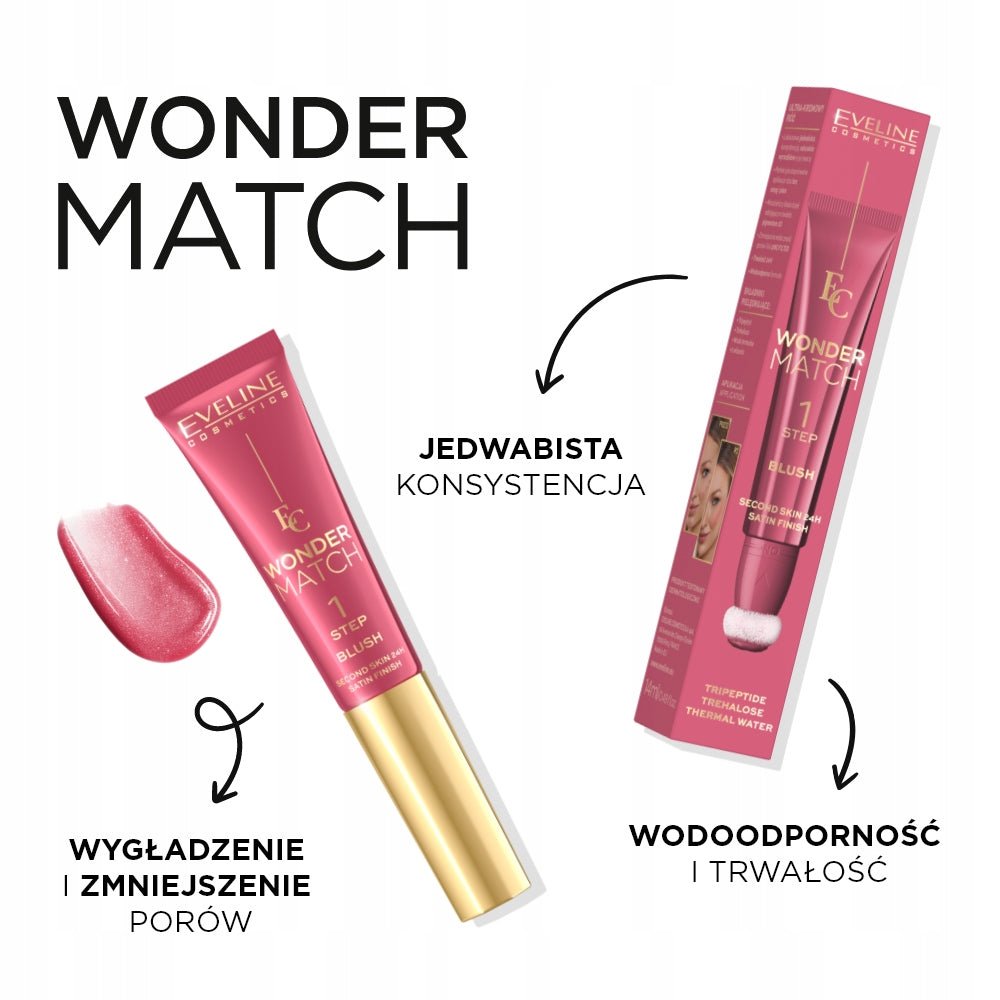 Eveline Cosmetics Wonder Match Ultrakremowy róż do policzków - Nr 02