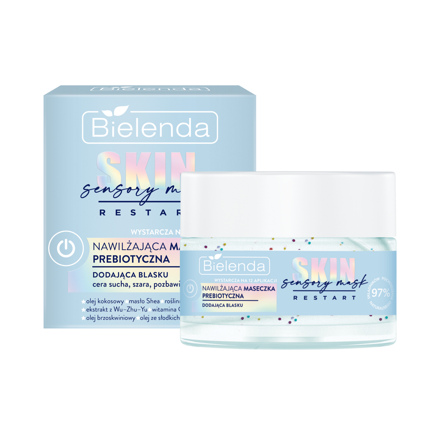 Bielenda SENSORY MASK - nawilżająca maseczka prebiotyczna, dodająca blasku, 50ml