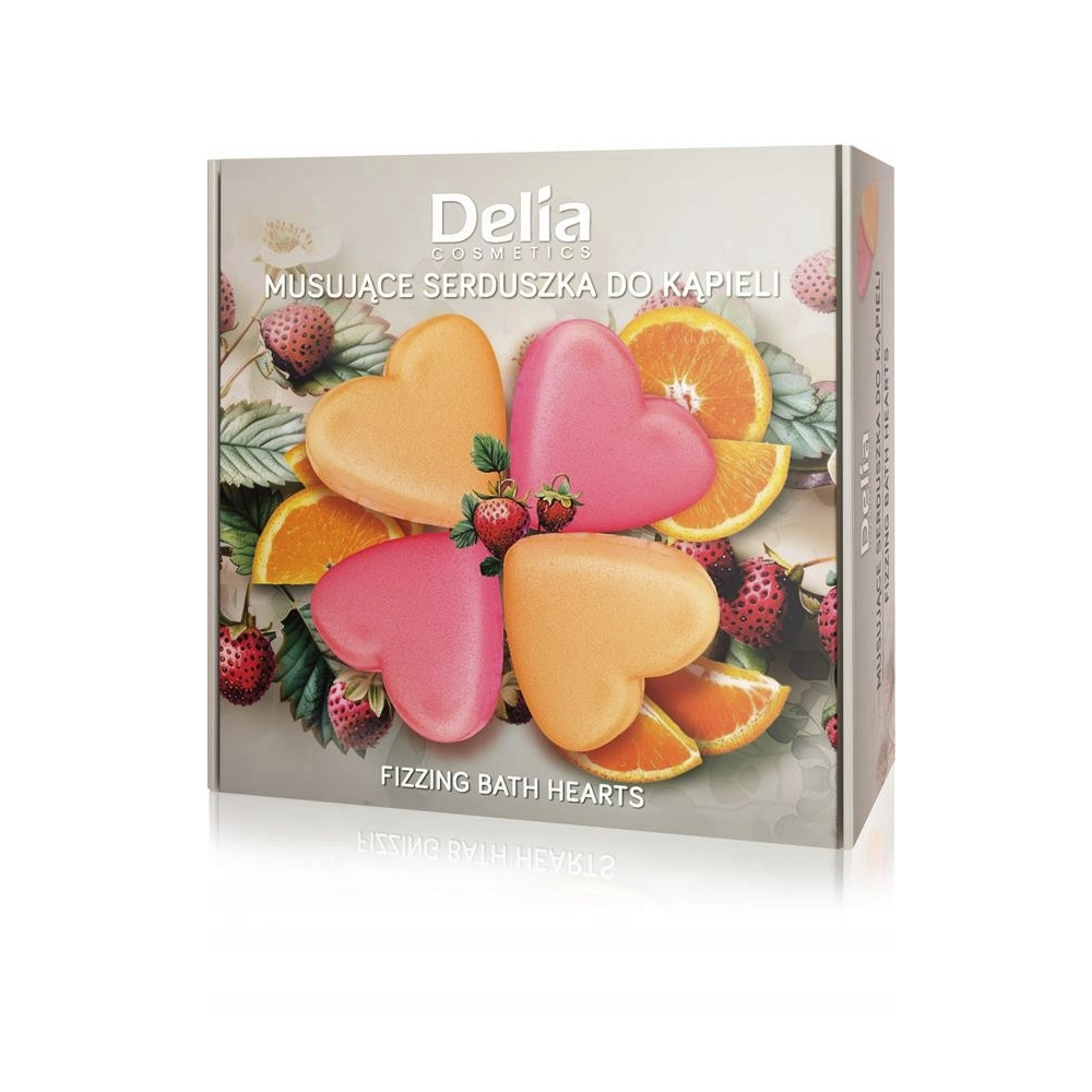 DELIA Zestaw Musujące kule - serduszka do kąpieli 4 x 100g