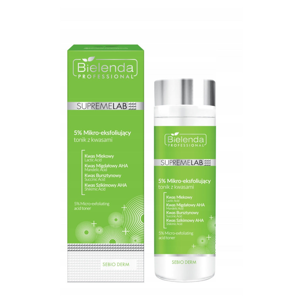 BIELENDA Supremelab tonik z kwasami mikro eksfoliujący Sebio Derm 5%, 200ml