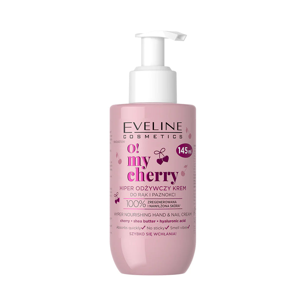Eveline  O! My cherry Hiper odżywczy krem do rąk i paznokci, 145ml
