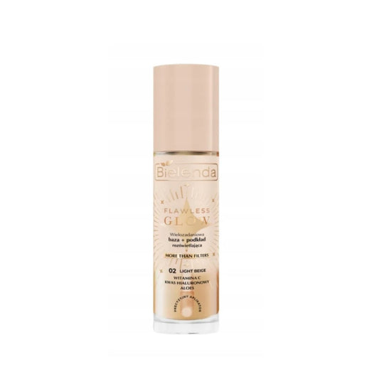 BIELENDA Flawless Glow Baza + podkład rozświetlający 02 Light Beige 30 ml