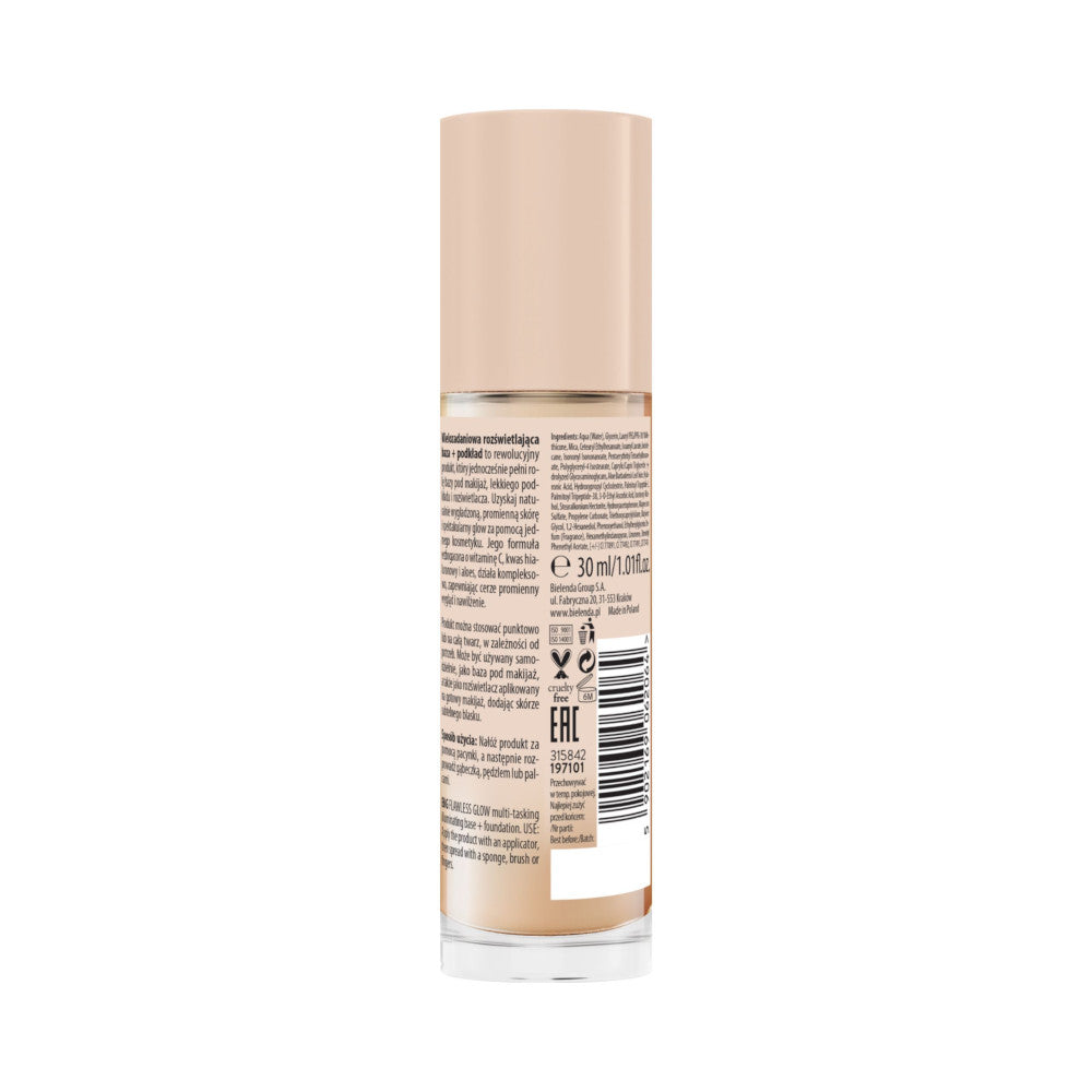BIELENDA Flawless Glow Baza + podkład rozświetlający 01 Ivory, 30 ml