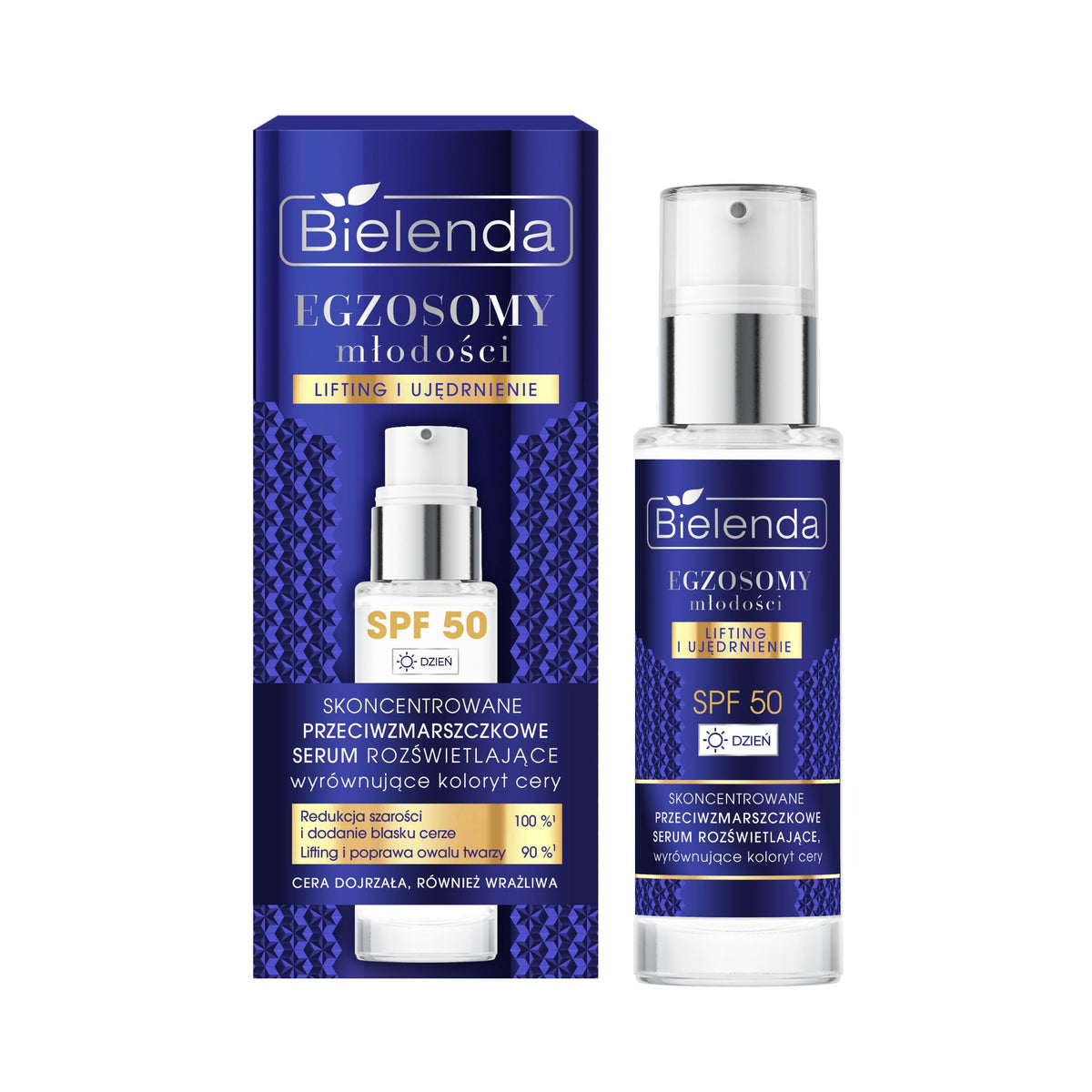 BIELENDA przeciwzmarszczkowe serum rozświetlające, wyrównujące koloryt SPF 50, 30ml