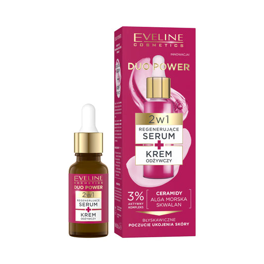 Eveline  Duo Power Regenerujące serum+krem odżywczy 2w1, 18ml
