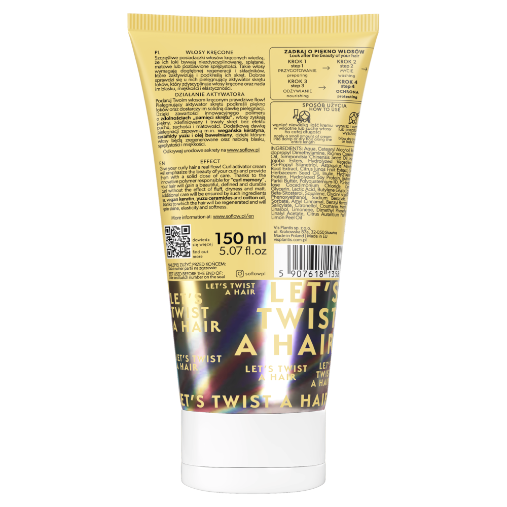 SO!FLOW BY VIS PLANTIS Aktywator skrętu loków, włosy kręcone, zapach dojrzałego melona z aloesem 150 ml