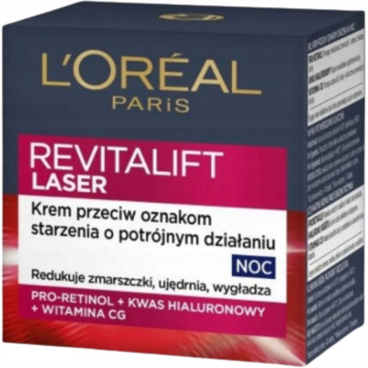 Loreal   L'Oréal Revitalift Laser  krem oznakI starzenia się na noc 50 ml