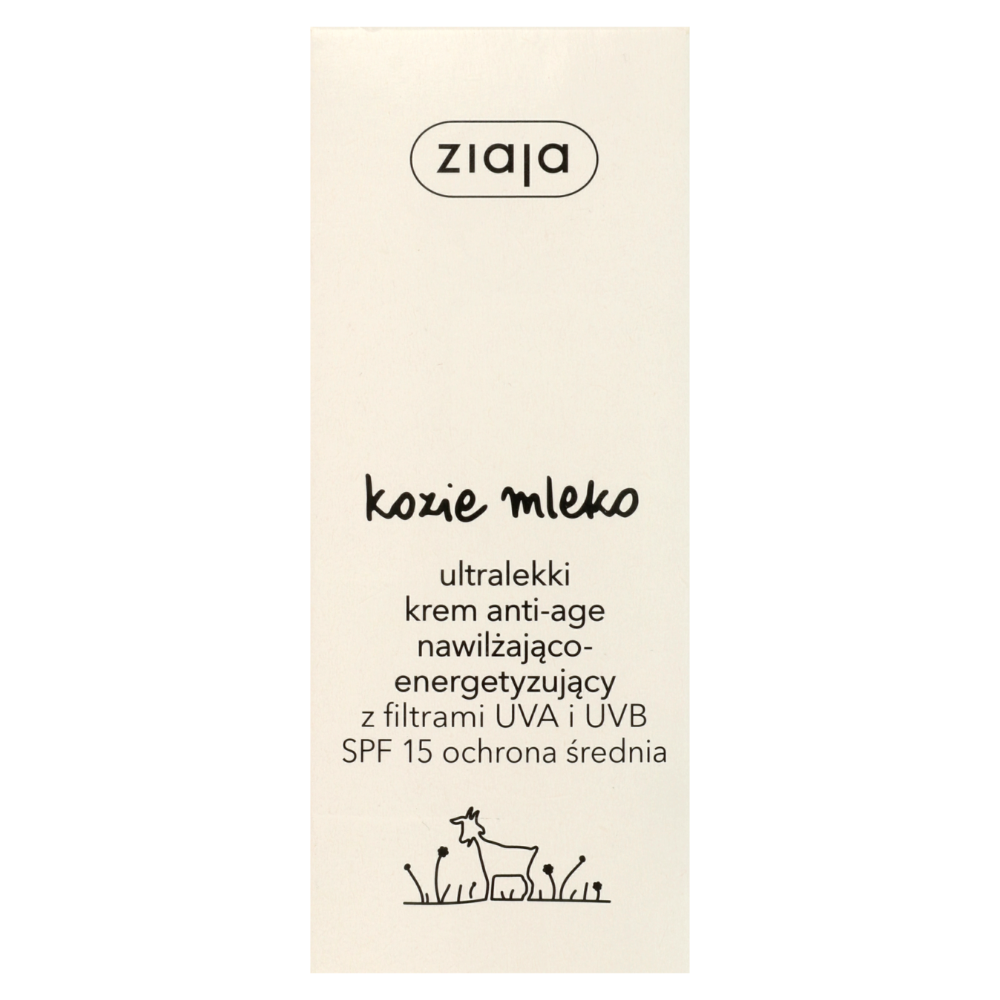 ZIAJA Kozie Mleko Krem do twarzy nawilżająco-energetyzujący SPF 15, 50 ml