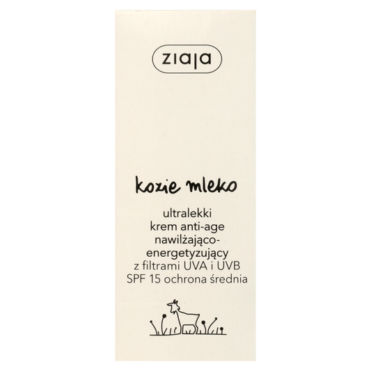 ZIAJA Kozie Mleko Krem do twarzy nawilżająco-energetyzujący SPF 15, 50 ml