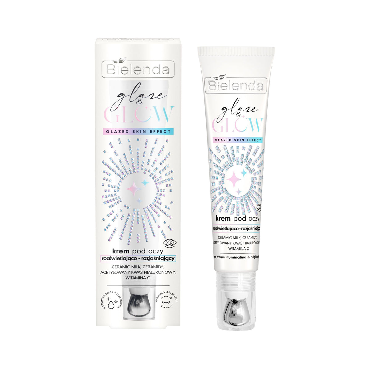 Bielenda Krem pod oczy rozświetlająco-rozjaśniajacy glazed skin effect, 15ml