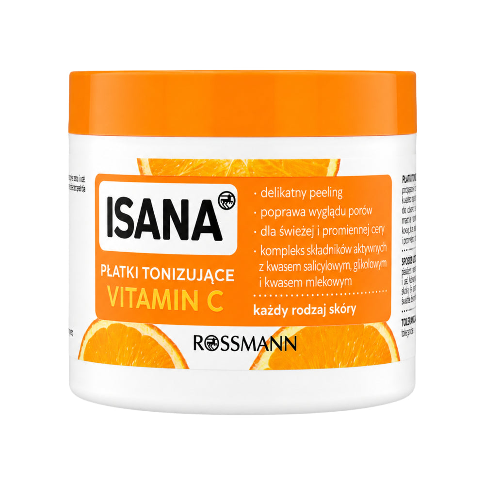 Isana Vitamin C Płatki do twarzy, tonizujące 60 szt.
