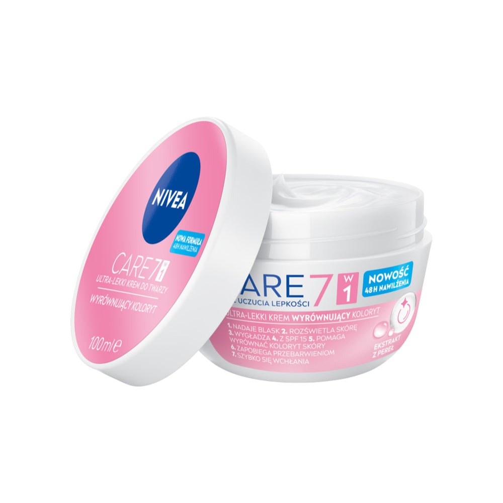 NIVEA Care 7w1 Krem do twarzy, ultra lekki, wyrównujący koloryt, 100ml