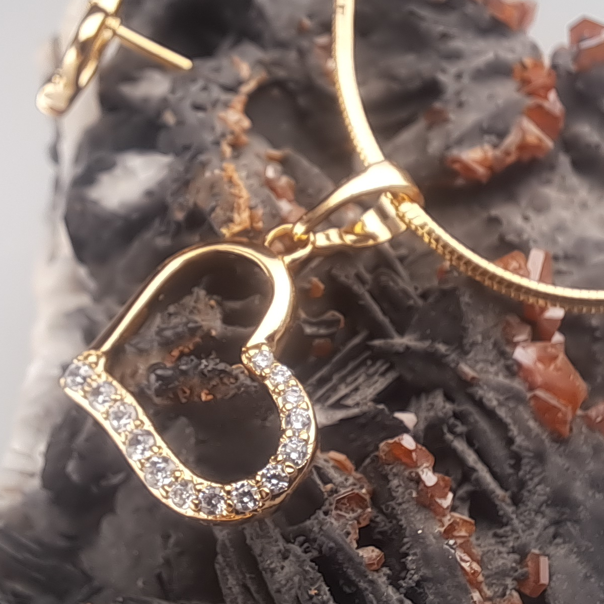 Komplet serca  z cyrkoniami