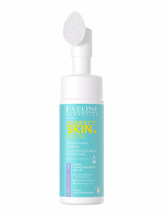 Eveline Perfect Skin Acne Pianka myjąca ze szczotką oczyszczającą pory