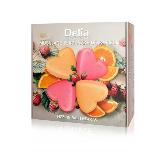 DELIA Zestaw Musujące kule - serduszka do kąpieli  4 x 100g