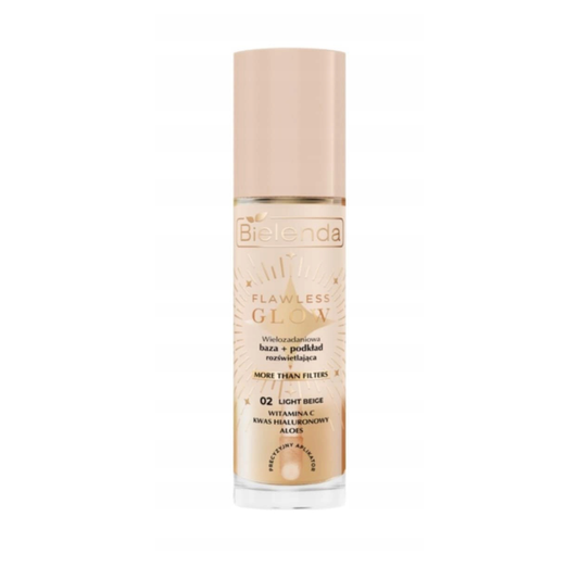 BIELENDA Flawless Glow Baza + podkład rozświetlający 02 Light Beige 30 ml